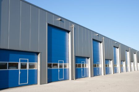 Changes to Option to Tax - Warehouse storage buildings commercial property with blue doors
