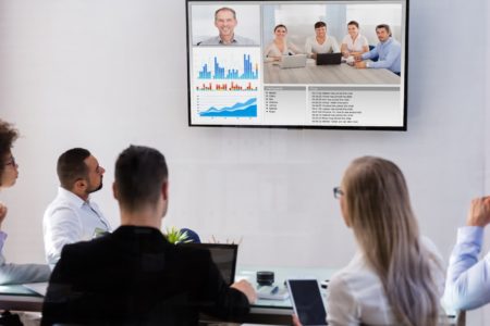 The new hybrid working environment - image of a group of people in a meeting
